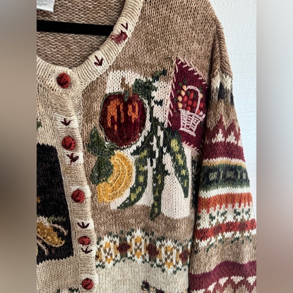 Annex size 22-24w (3x) Stunning vintage Cozy Autumn Harvest Cardigan - Picture 10 of 10